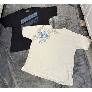 Lot of 2 Hurley Shirts‎ Mens XL Floral Graphic Black Skate Tee Streetwear Cotton